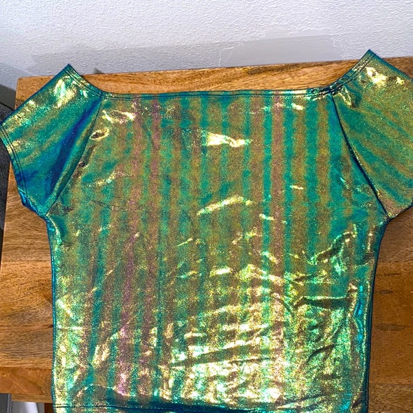 j. valentine Tops - I. Valentine Rave iridescent crop top l/xl